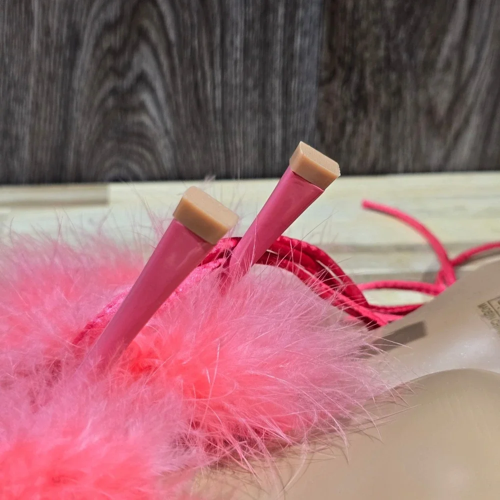 Hot Pink Rhinestone Feather Tie Up Heels‎ Sandals US Size7 Shein Size 38